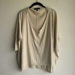 Weekend Max Mara Neutral Cream V-Neck Knit Oversized Sweater